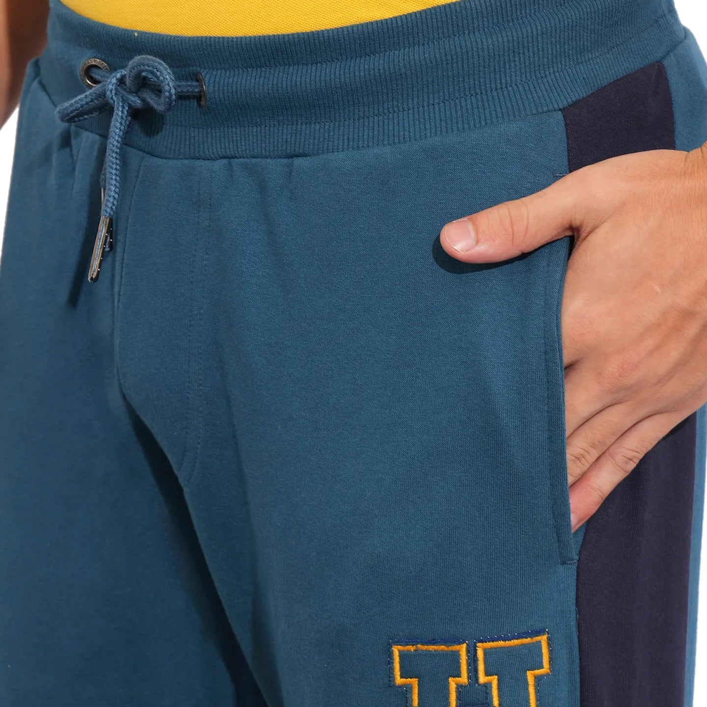 Teal Regular Fit Track Pants For Men By Being Human Clothing