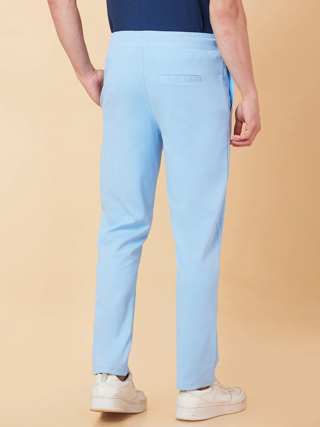 Light Blue Regular Fit Track Pants For Men By Being Human Clothing