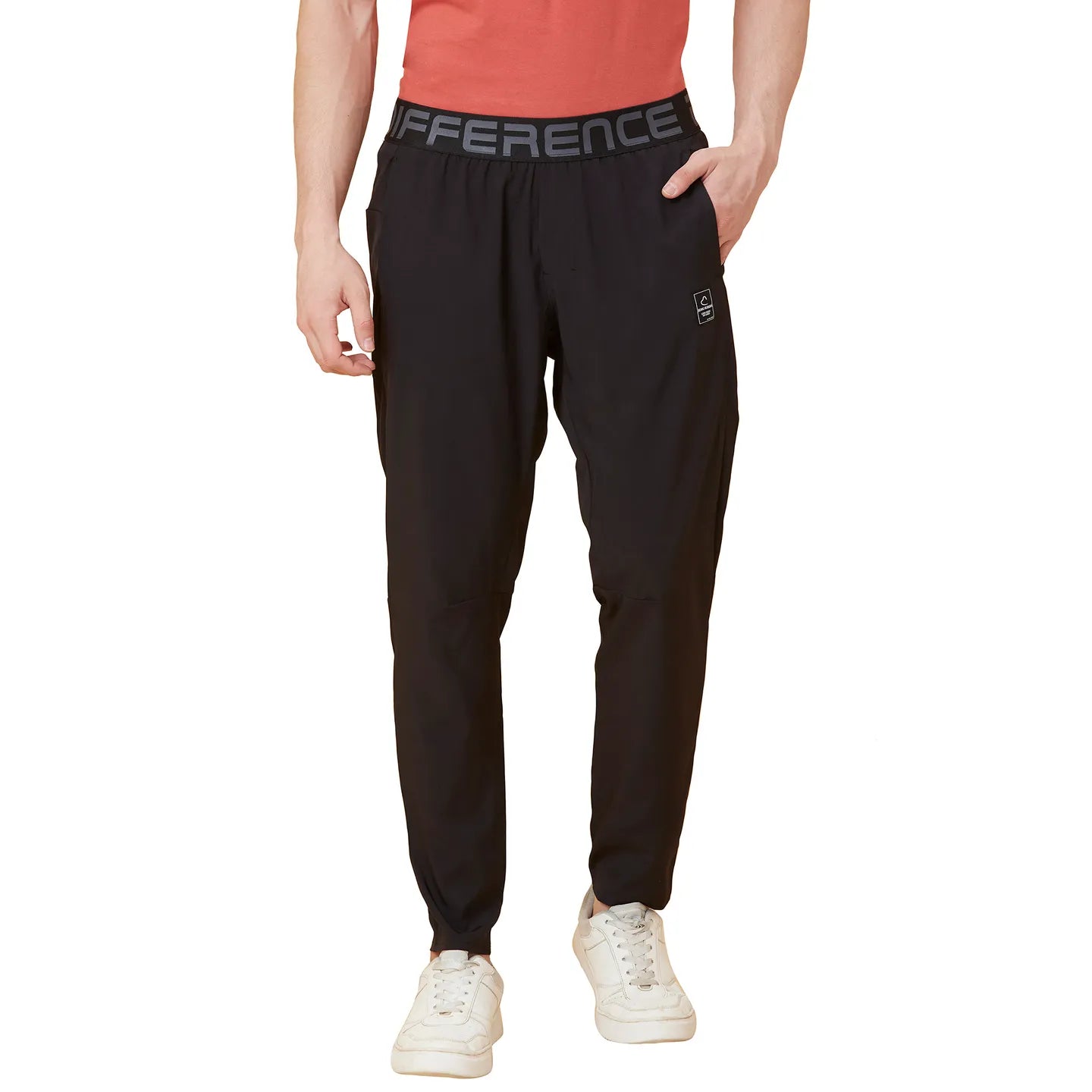 Black Regular Fit Track Pants For Men By Being Human Clothing