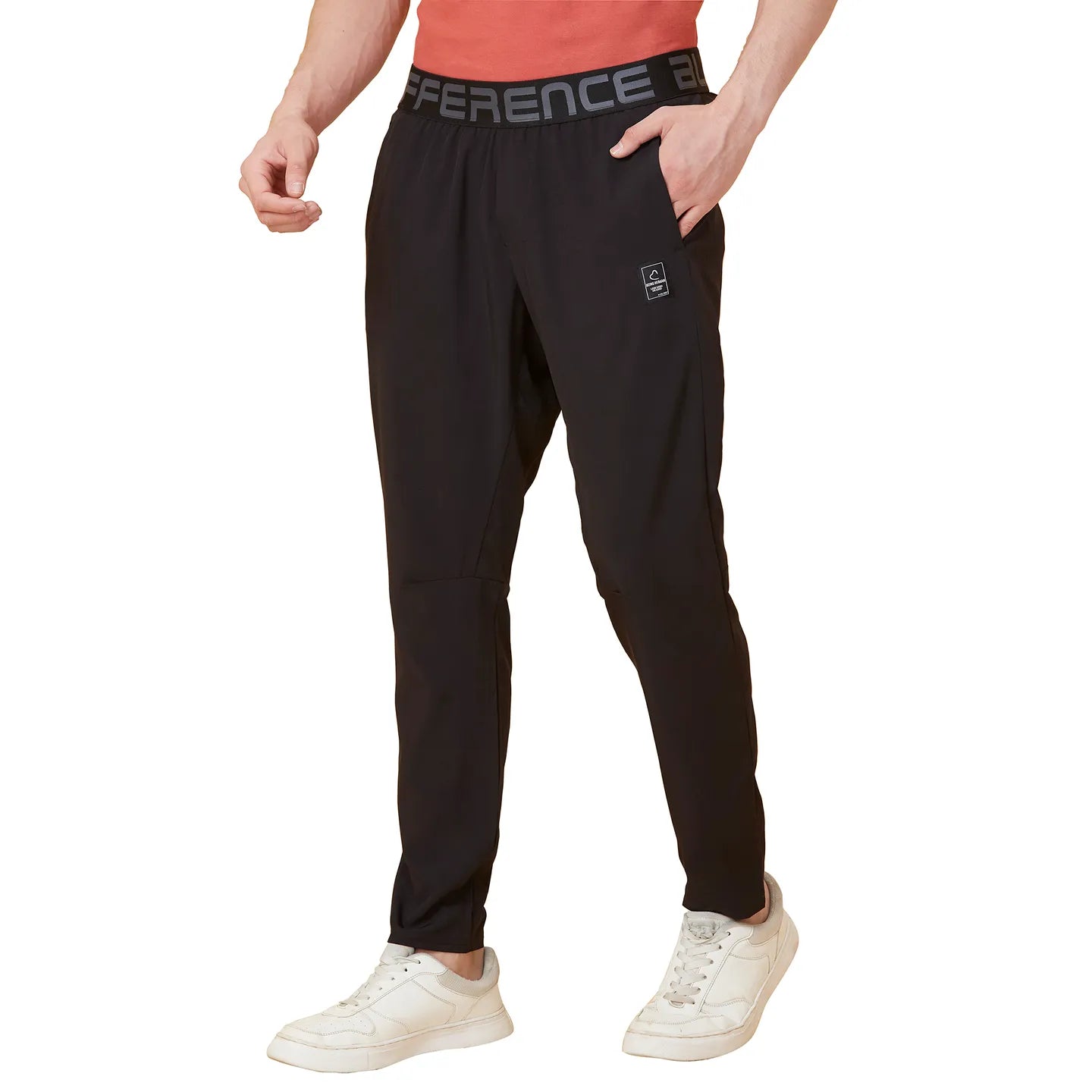 Black Regular Fit Track Pants For Men By Being Human Clothing