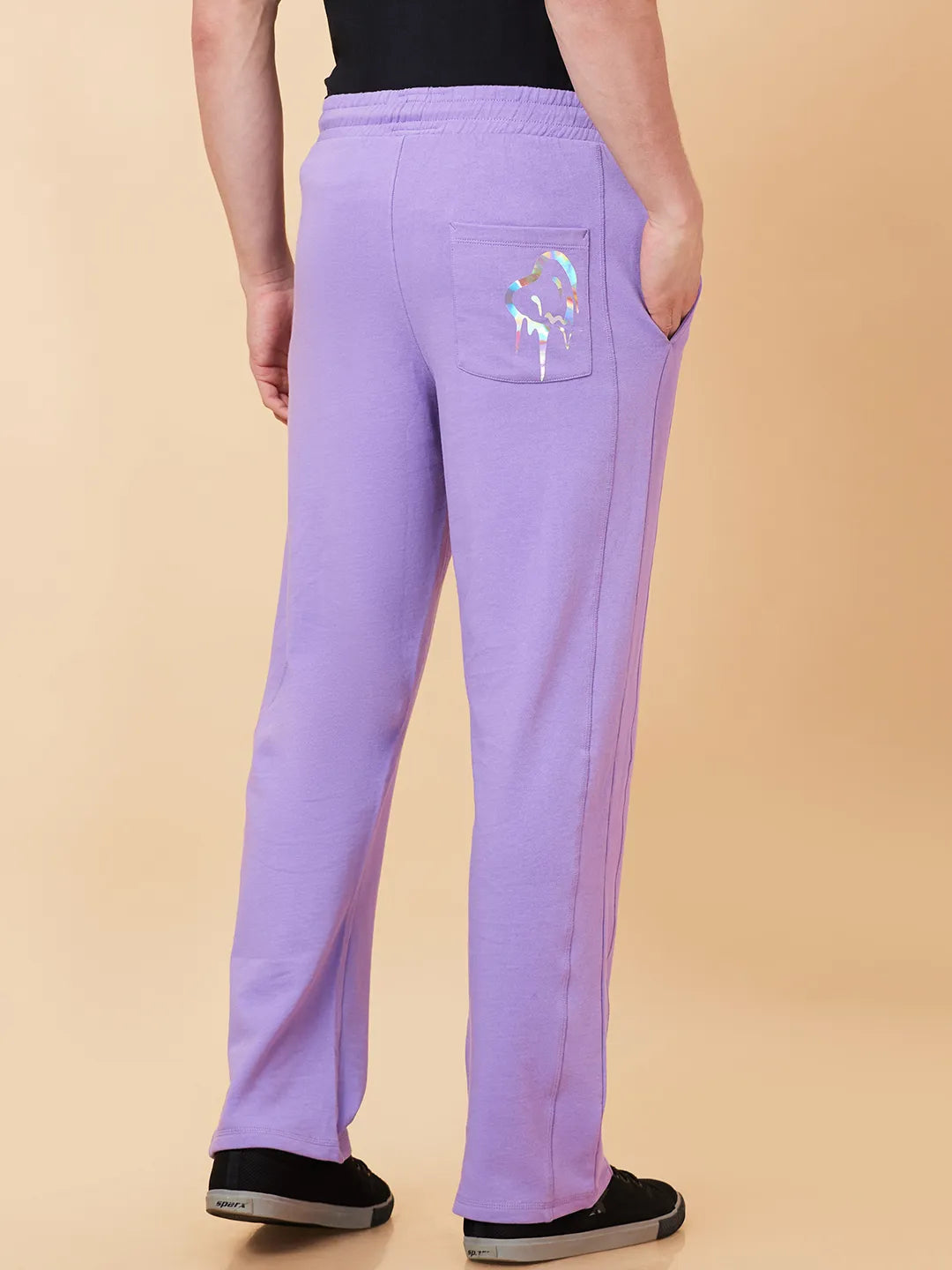 Lavender Regular Fit Track Pants For Men By Being Human Clothing