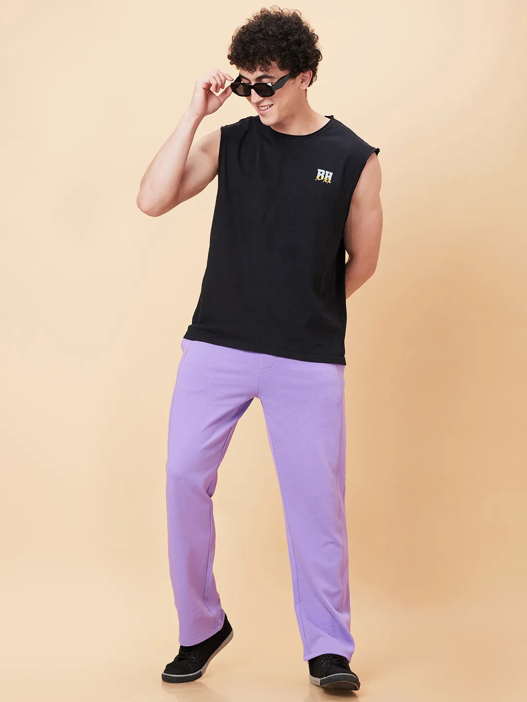 Lavender Regular Fit Track Pants For Men By Being Human Clothing