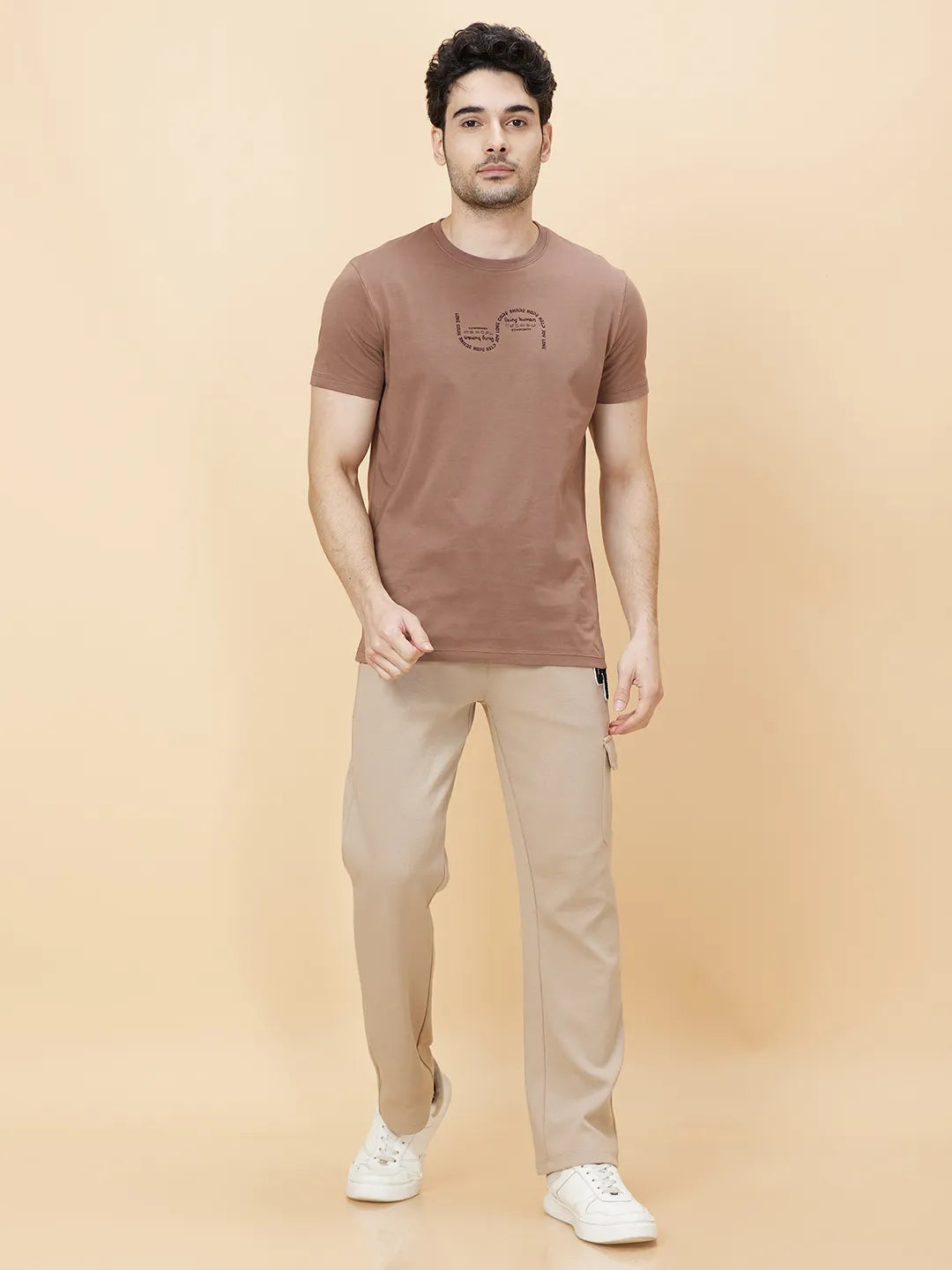 Being Human Clothing Men Regualr Fit Track Pant-Fawn