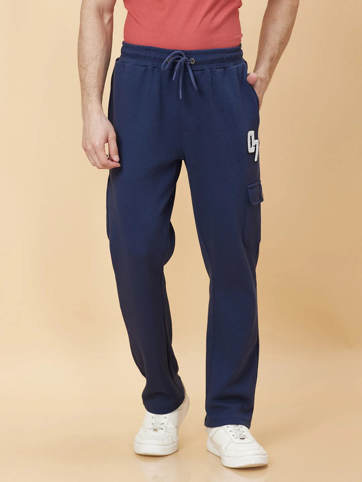 Navy Regular Fit Track Pants For Men By Being Human Clothing