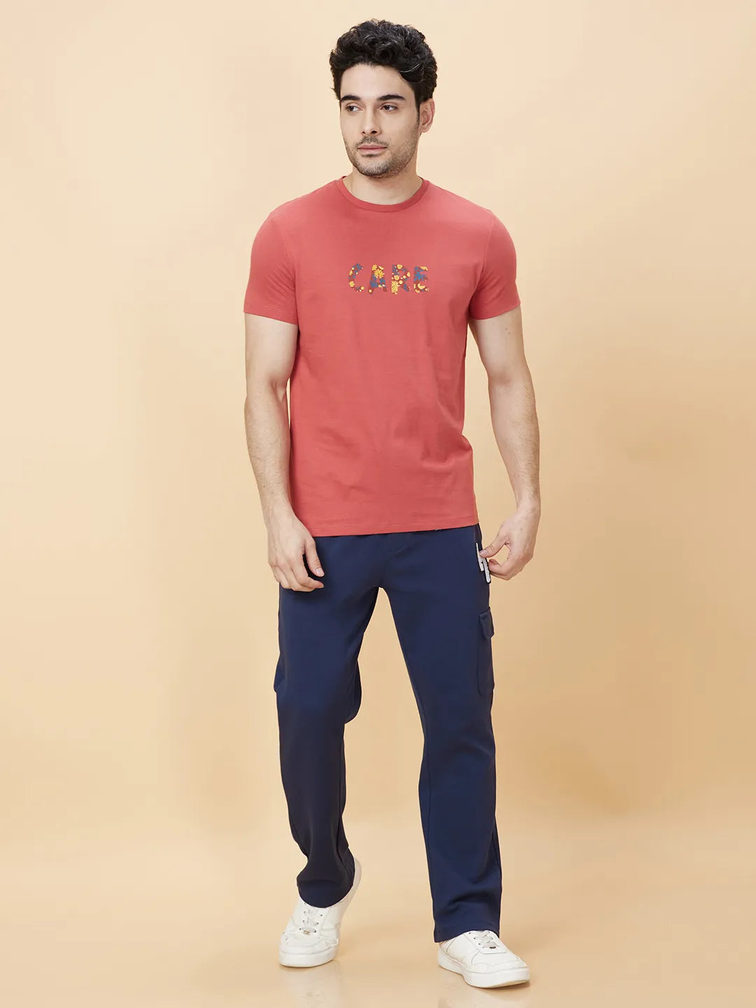 Navy Regular Fit Track Pants For Men By Being Human Clothing