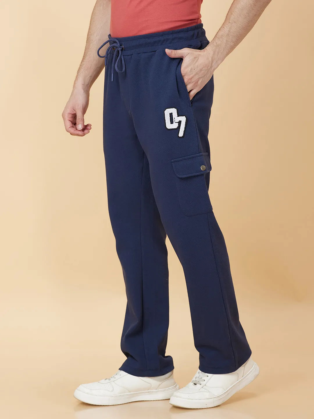 Navy Regular Fit Track Pants For Men By Being Human Clothing