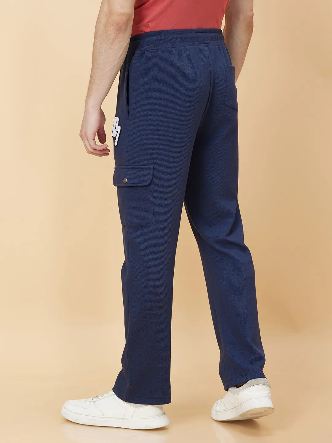 Navy Regular Fit Track Pants For Men By Being Human Clothing