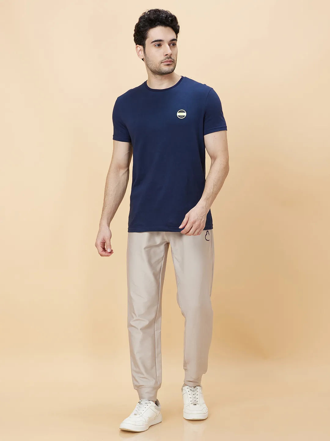 Beige Regular fit Men's Track Pants by Being Human Clothing