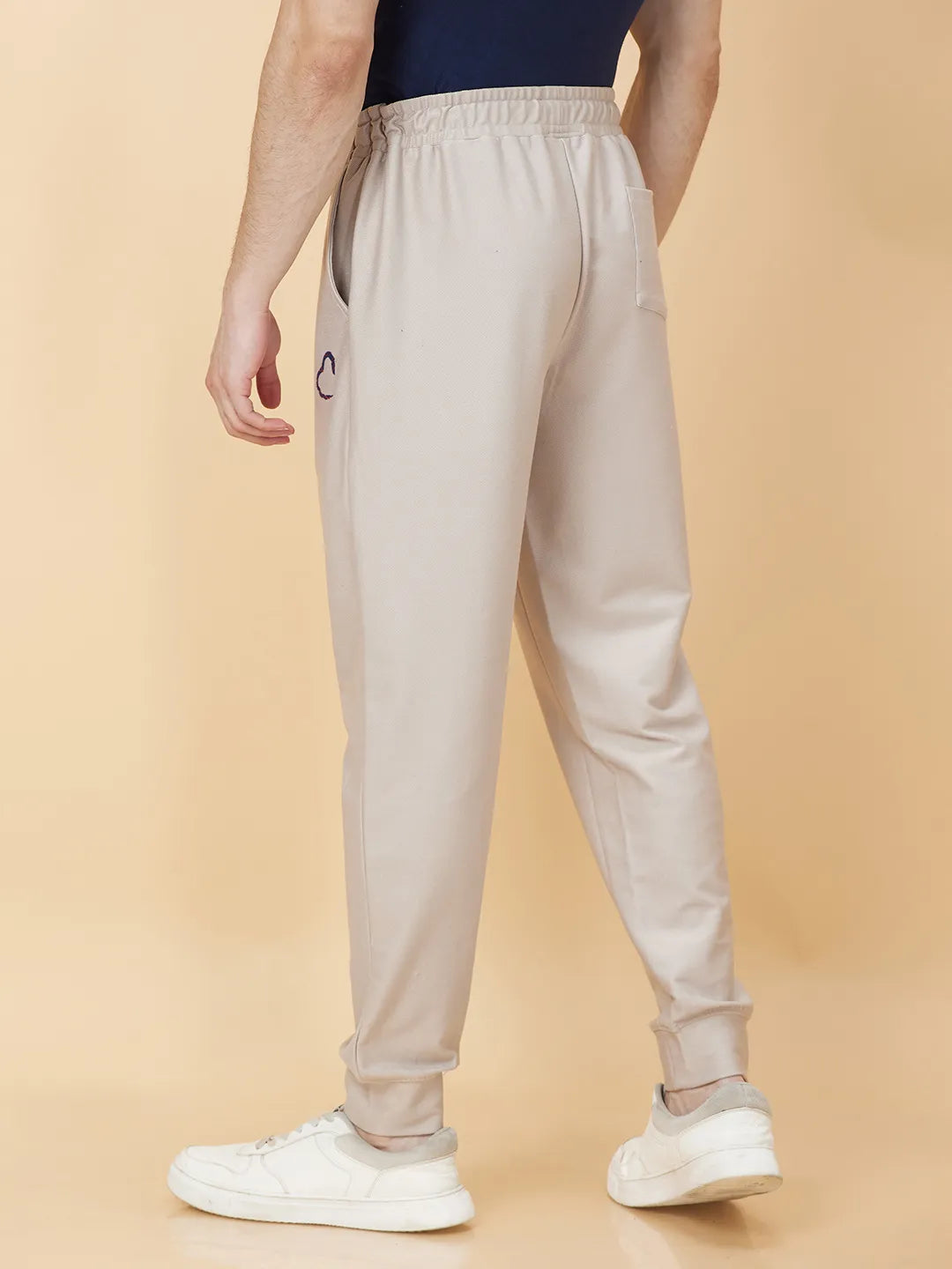 Beige Regular fit Men's Track Pants by Being Human Clothing