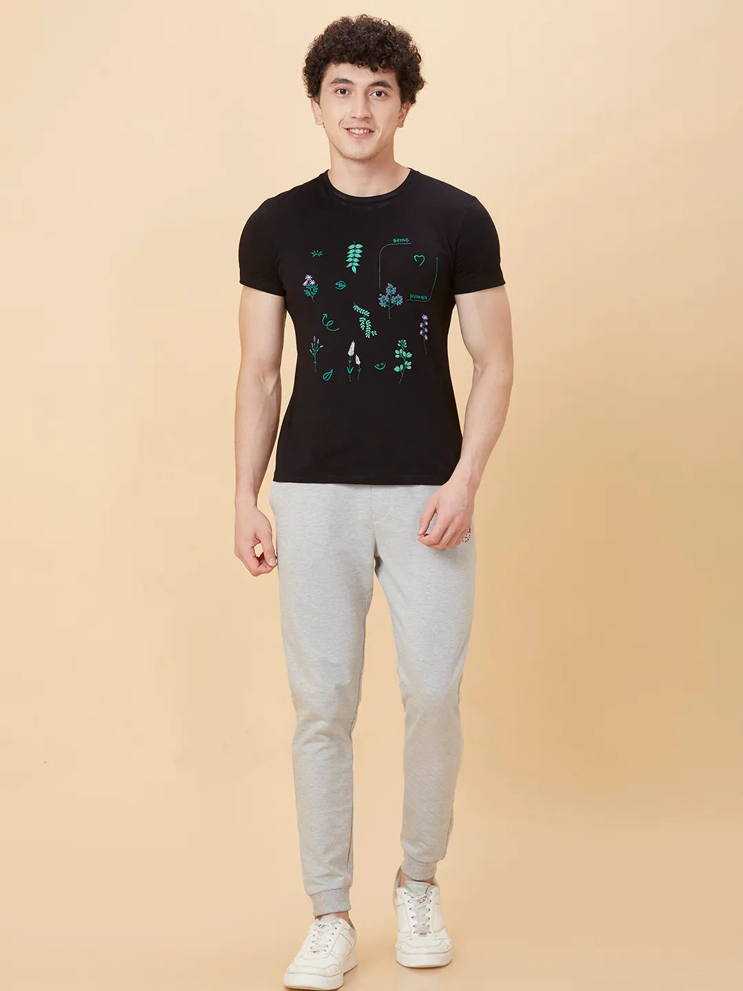 Grey Regular fit Men's Track Pants by Being Human Clothing