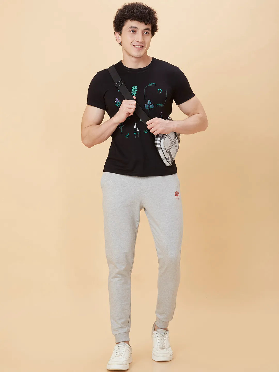 Grey Regular fit Men's Track Pants by Being Human Clothing