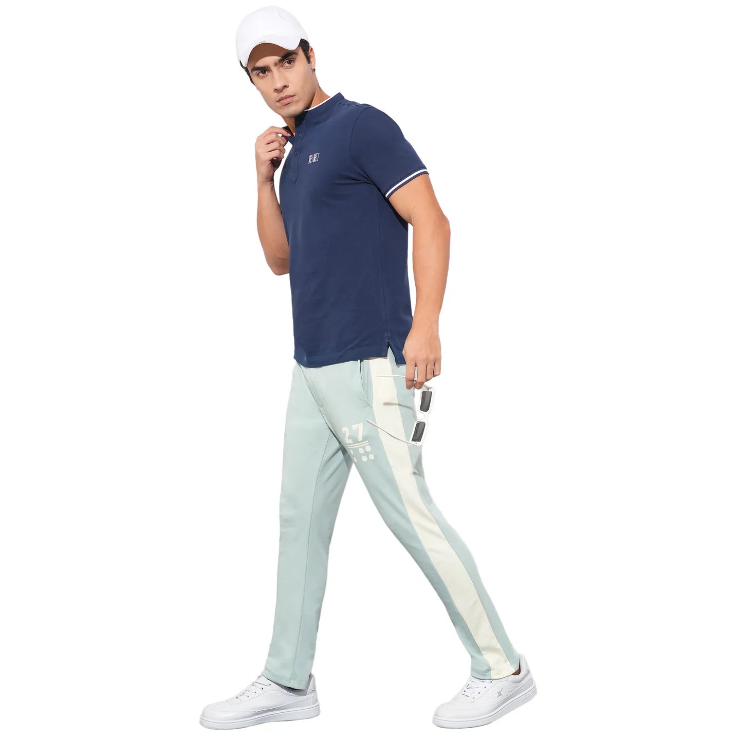 Blue Regular Fit Track Pants For Men By Being Human Clothing