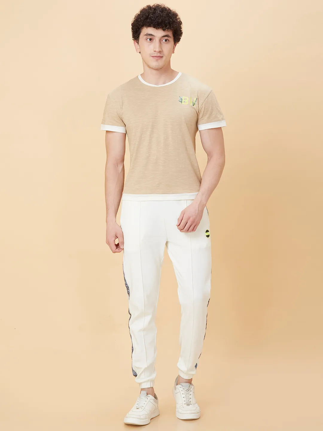 Snow White Regular Fit Track Pants For Men By Being Human Clothing