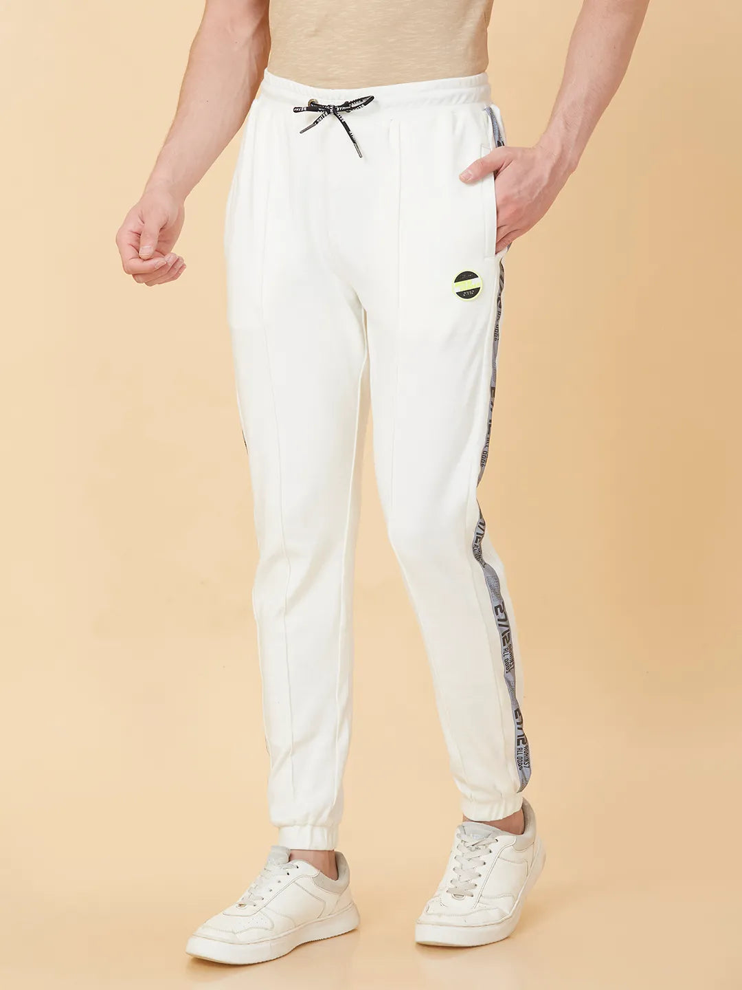 Snow White Regular Fit Track Pants For Men By Being Human Clothing