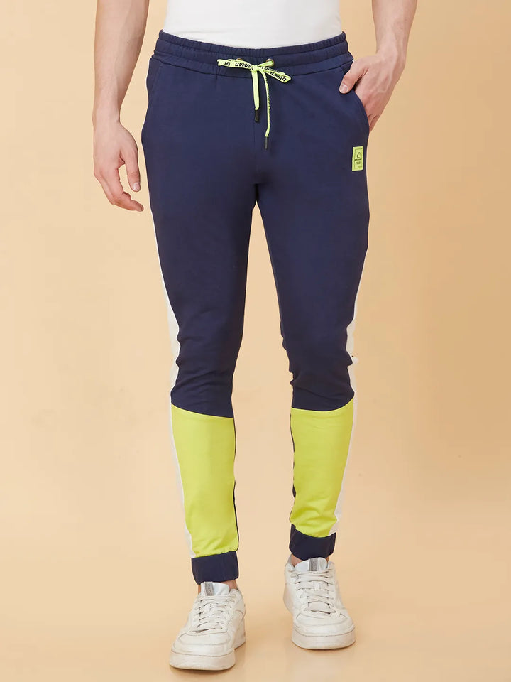 Blue Regular Fit Track Pants For Men