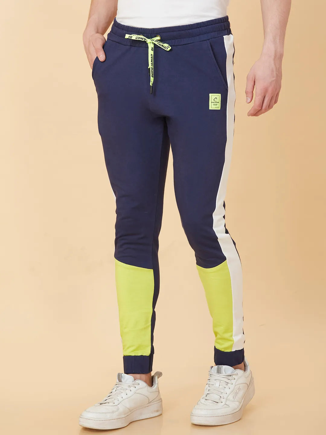 Blue Regular Fit Track Pants For Men By Being Human Clothing