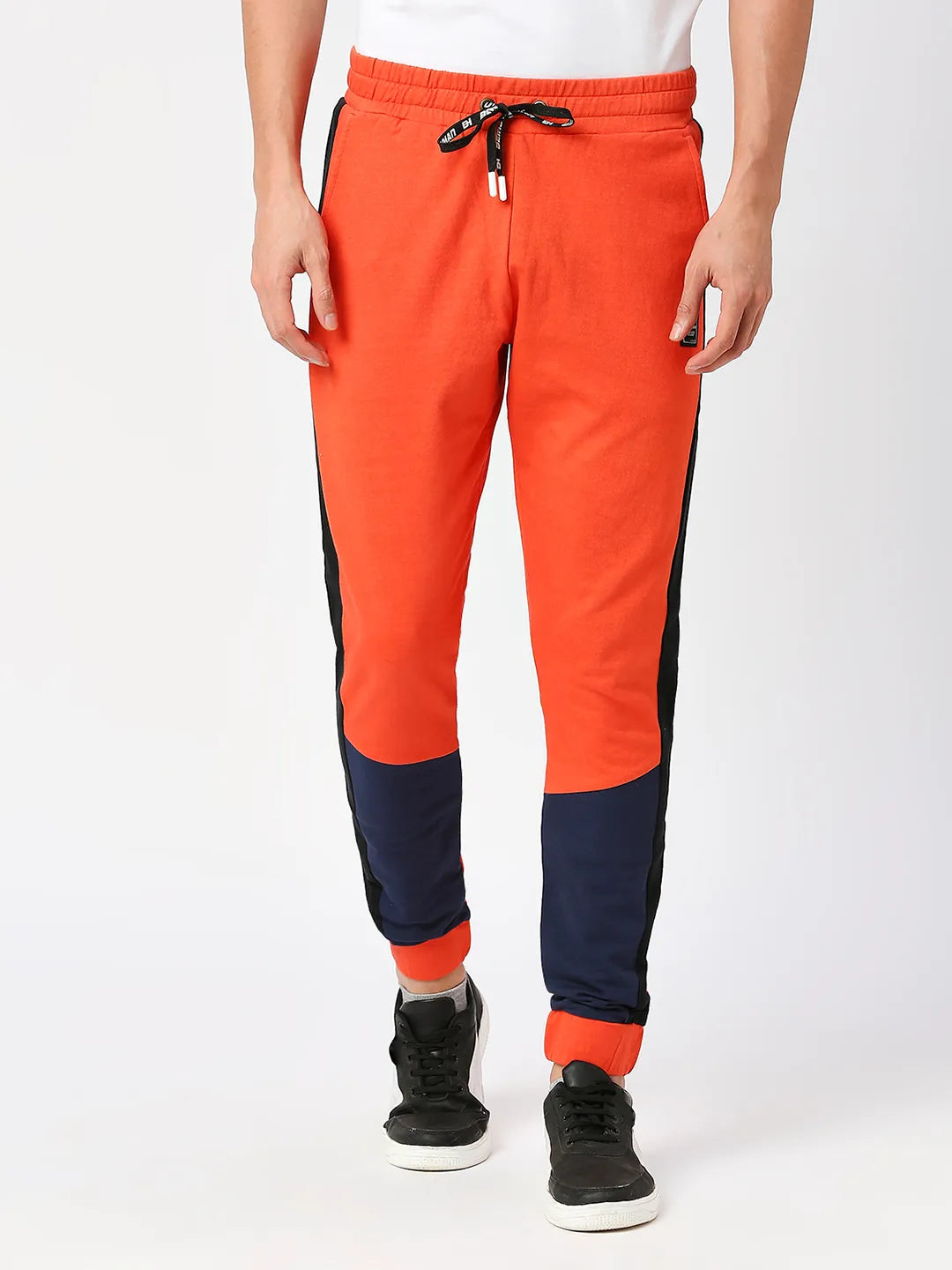 Orange Regular Fit Track Pants For Men By Being Human Clothing