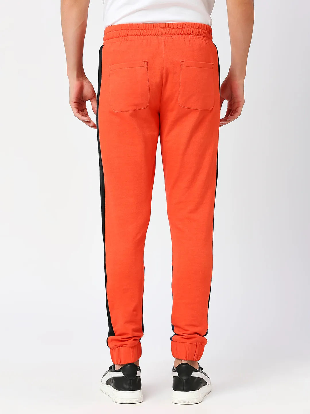 Orange Regular Fit Track Pants For Men By Being Human Clothing