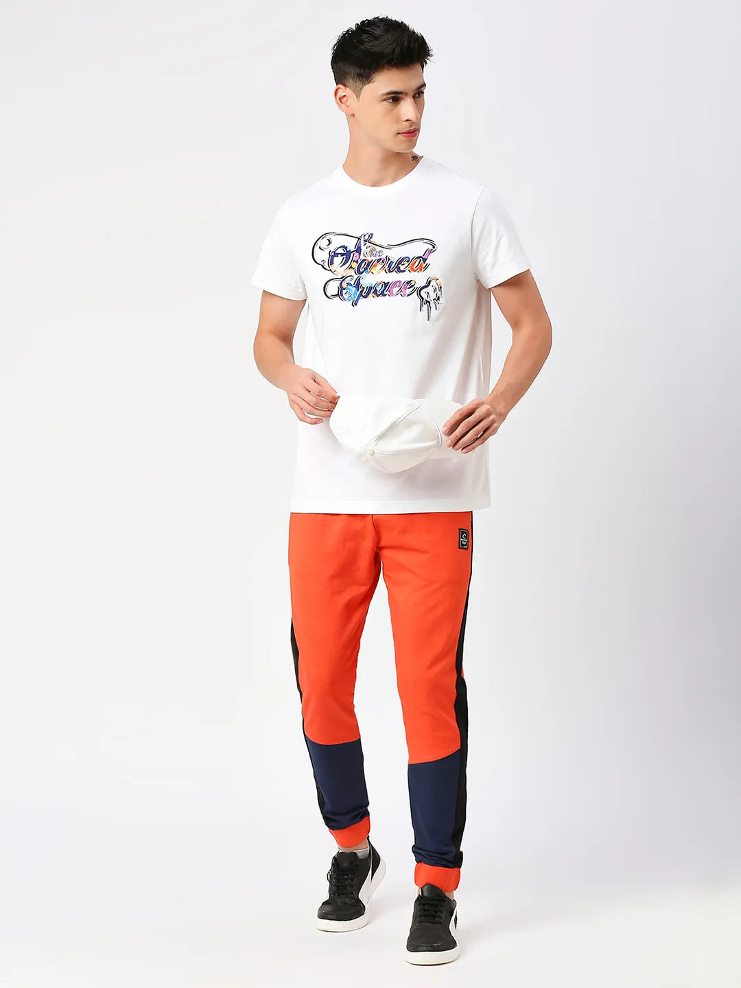 Orange Regular Fit Track Pants For Men By Being Human Clothing
