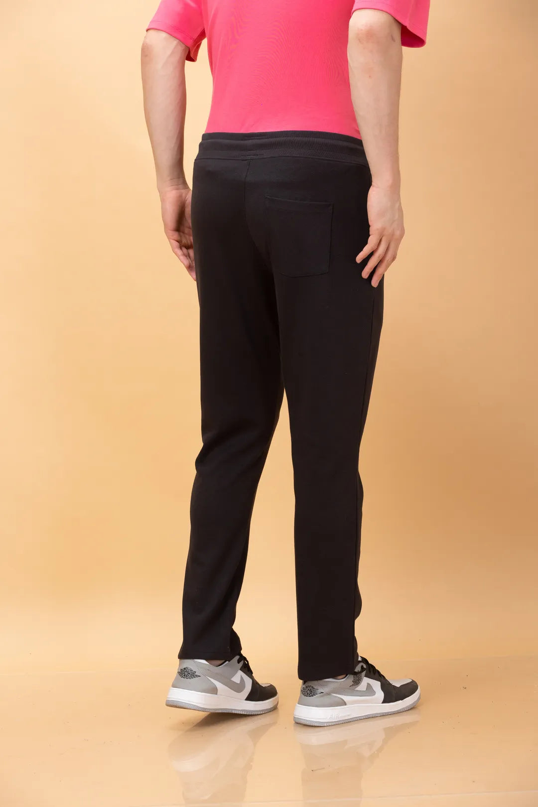 Black Regular Fit Track Pants For Men By Being Human Clothing