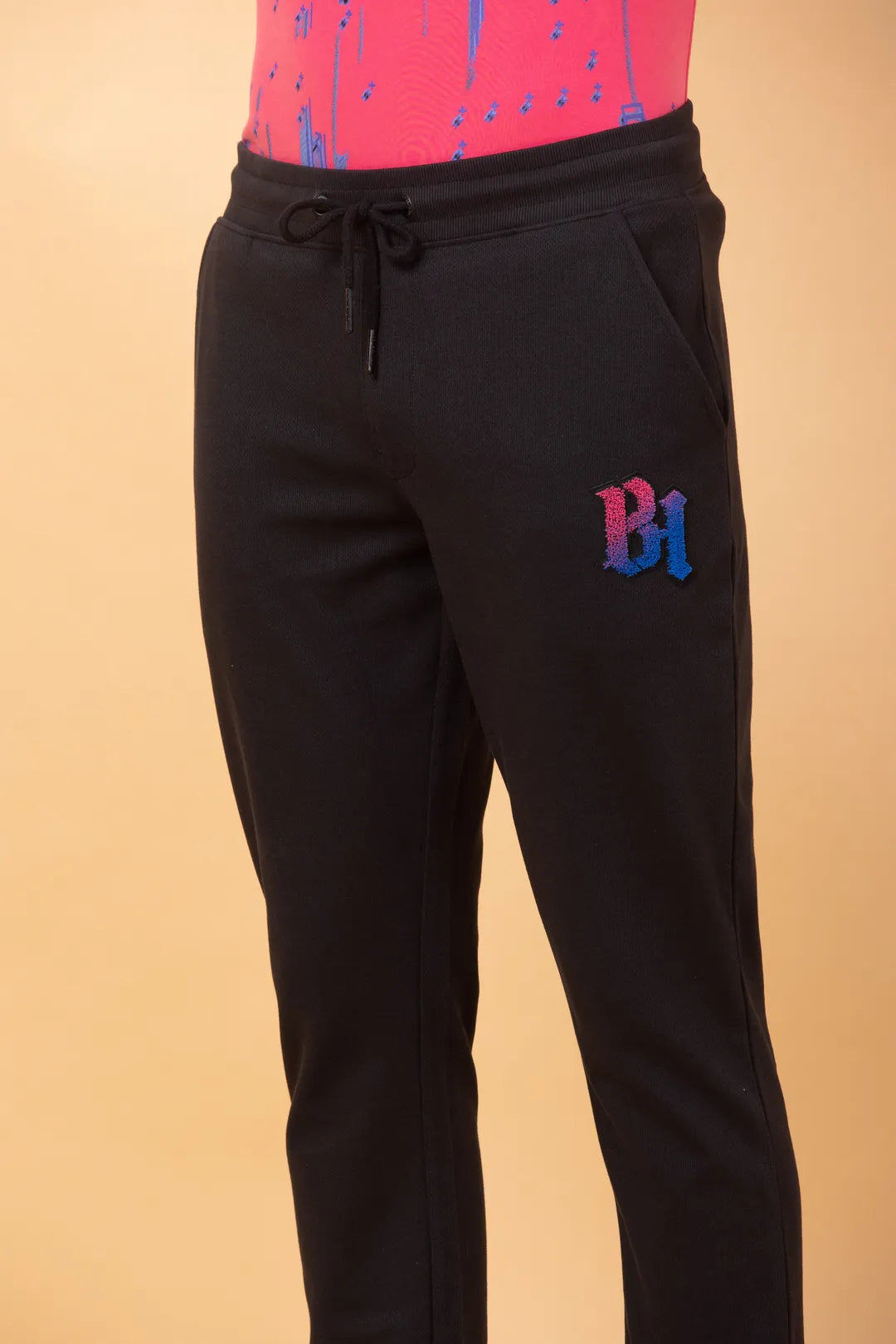 Black Regular Fit Track Pants For Men By Being Human Clothing