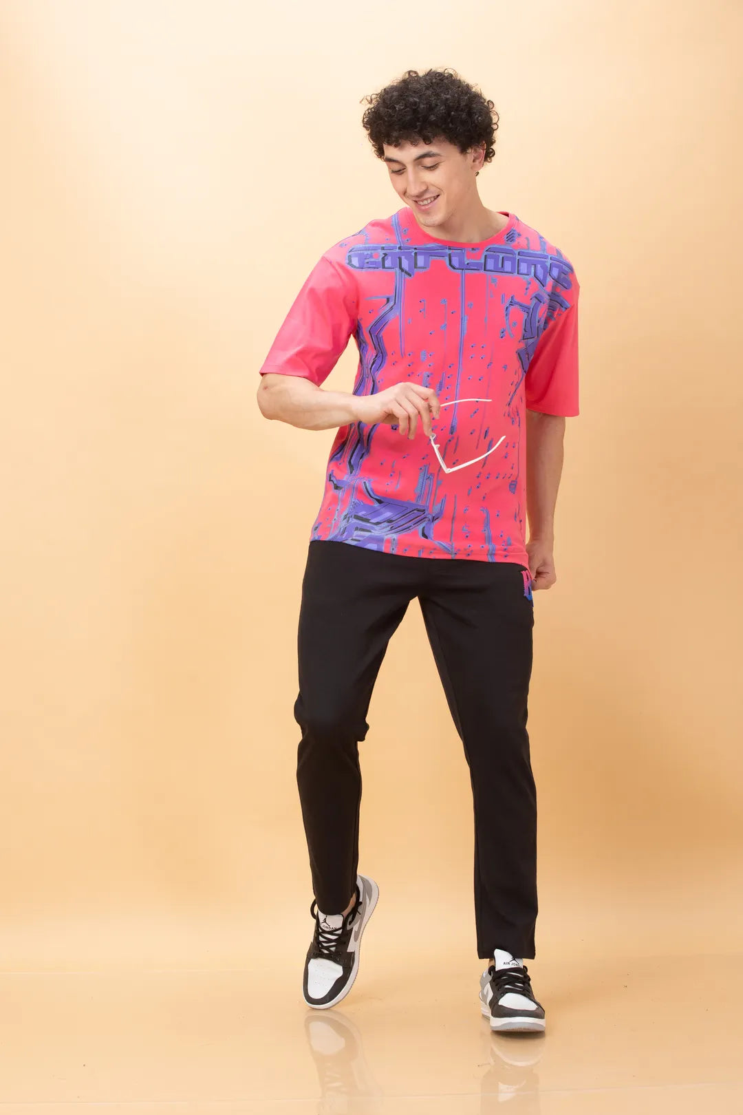 Black Regular Fit Track Pants For Men By Being Human Clothing