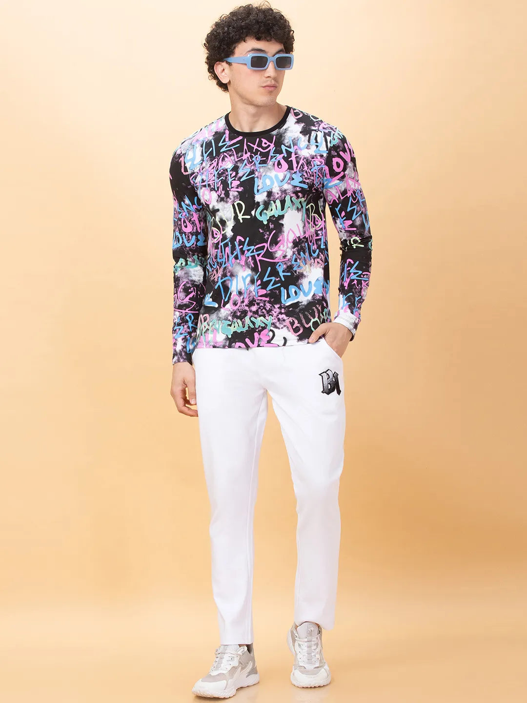 White Regular Fit Track Pants For Men By Being Human Clothing