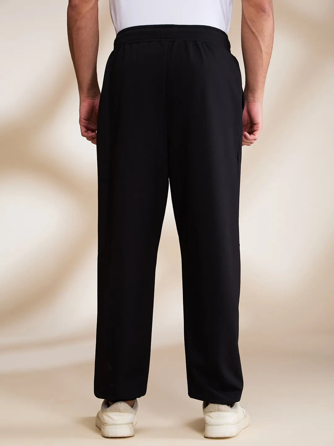 Black Slim Fit Track Pants For Men By Being Human Clothing