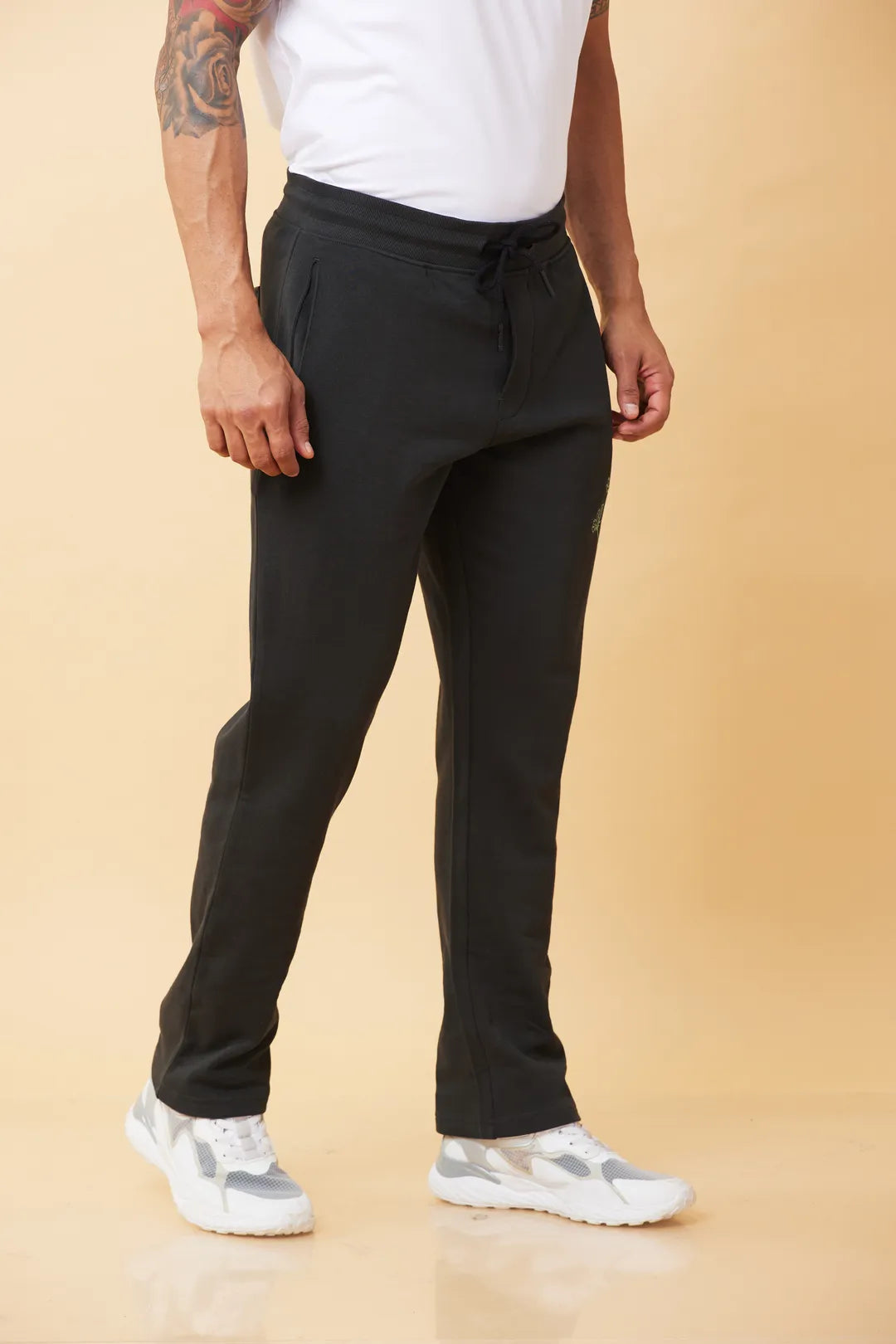 Charcoal Regular Straight Fit Track Pants For Men By Being Human Clothing