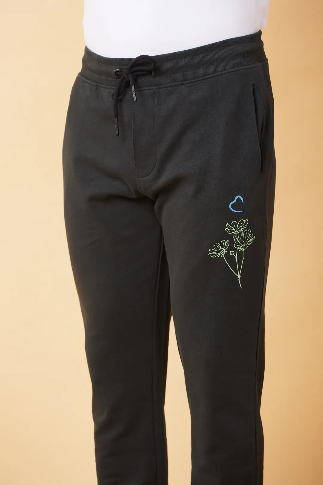 Charcoal Regular Straight Fit Track Pants For Men By Being Human Clothing