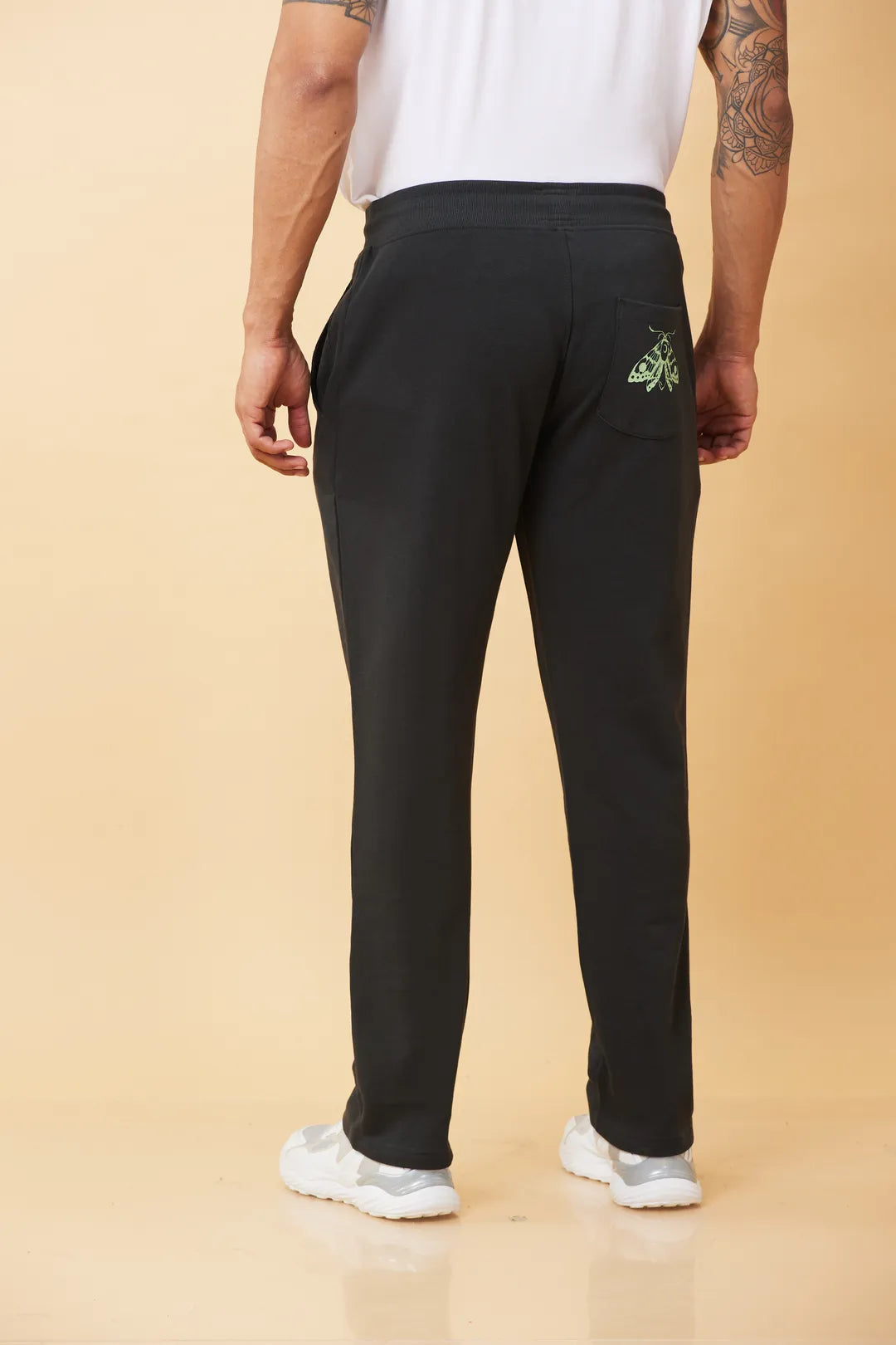 Charcoal Regular Straight Fit Track Pants For Men By Being Human Clothing