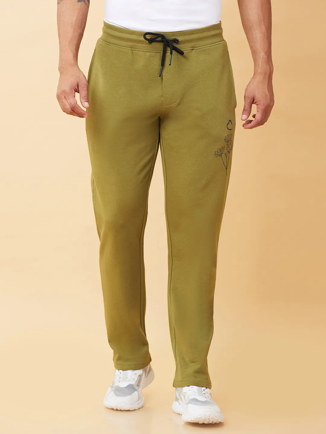 Olive Regular fit Men's Track Pants by Being Human Clothing