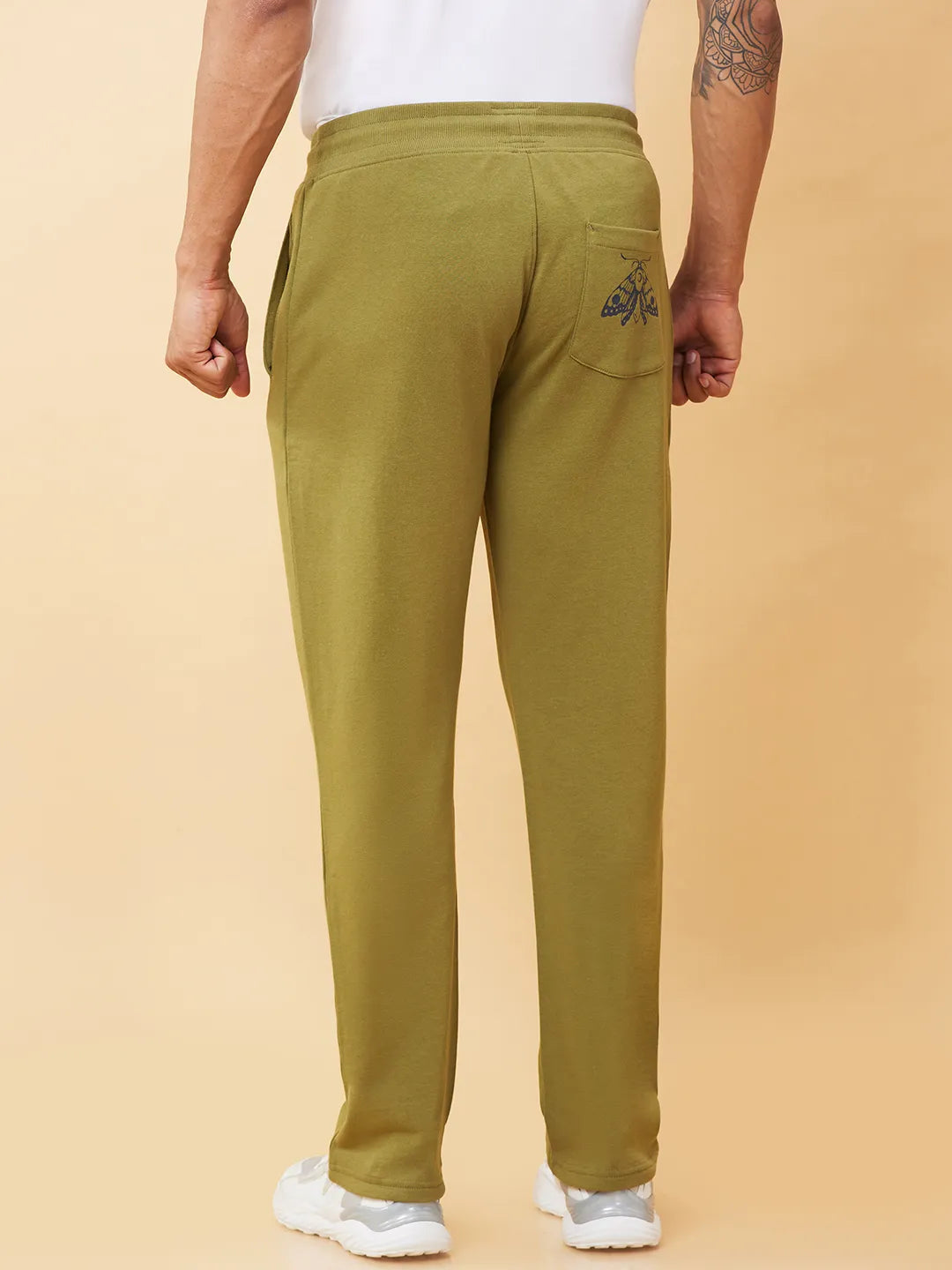 Olive Regular fit Men's Track Pants by Being Human Clothing