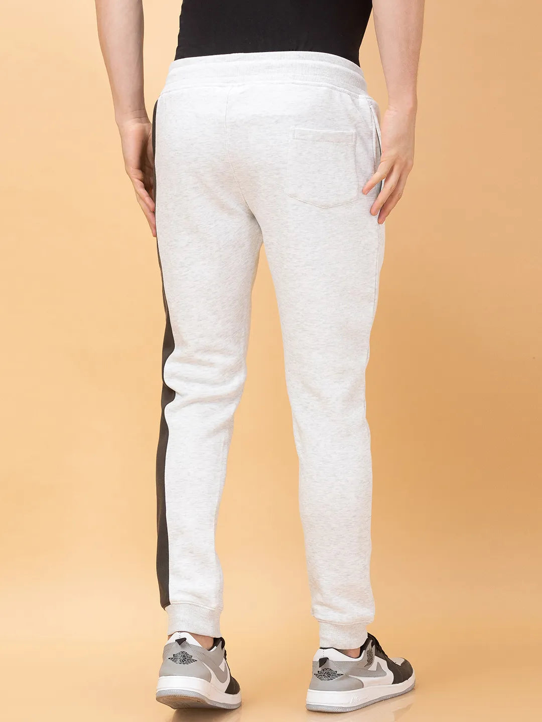 Regular Fit Ecru Melange Track Pants - Being Human clothing