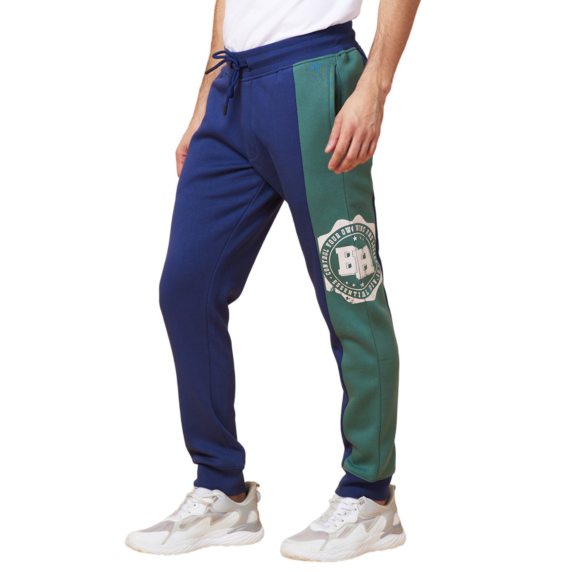 Midnight Blue Regular Fit Track Pants For Men By Being Human Clothing