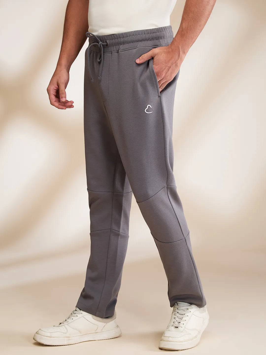 Grey Regular Fit Track Pants For Men By Being Human Clothing
