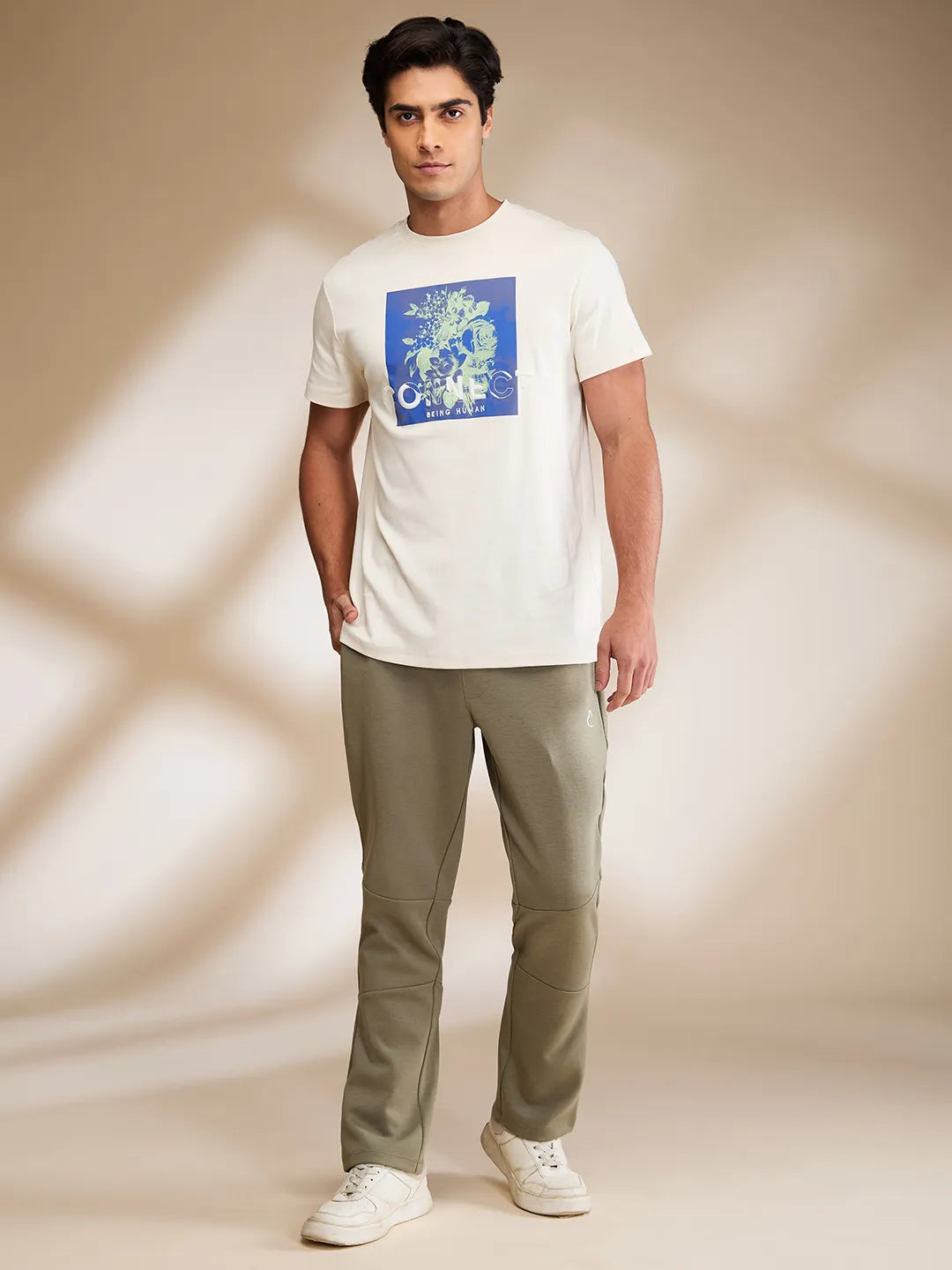 Olive Regular Fit Track Pants For Men By Being Human Clothing