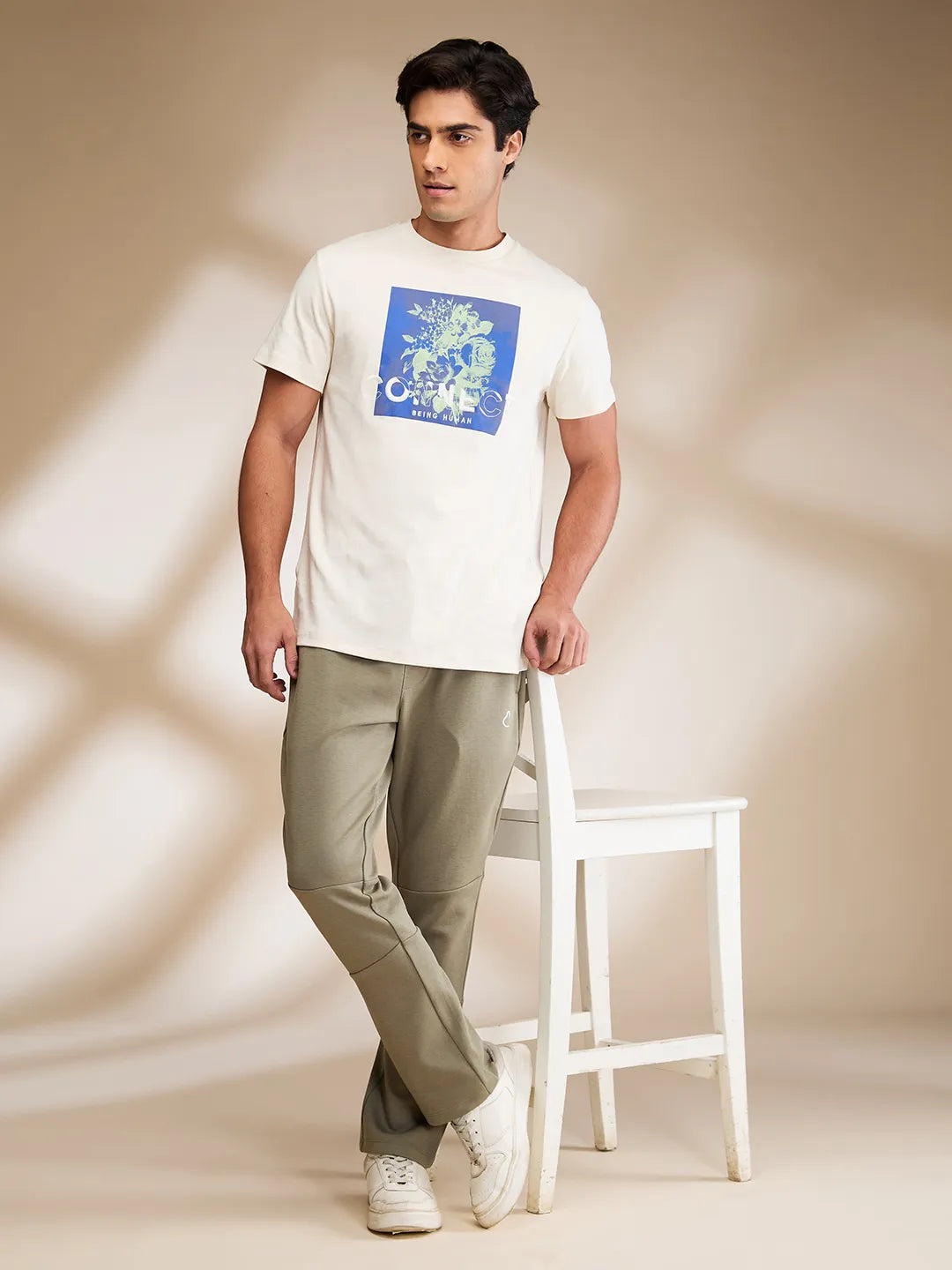 Olive Regular Fit Track Pants For Men By Being Human Clothing