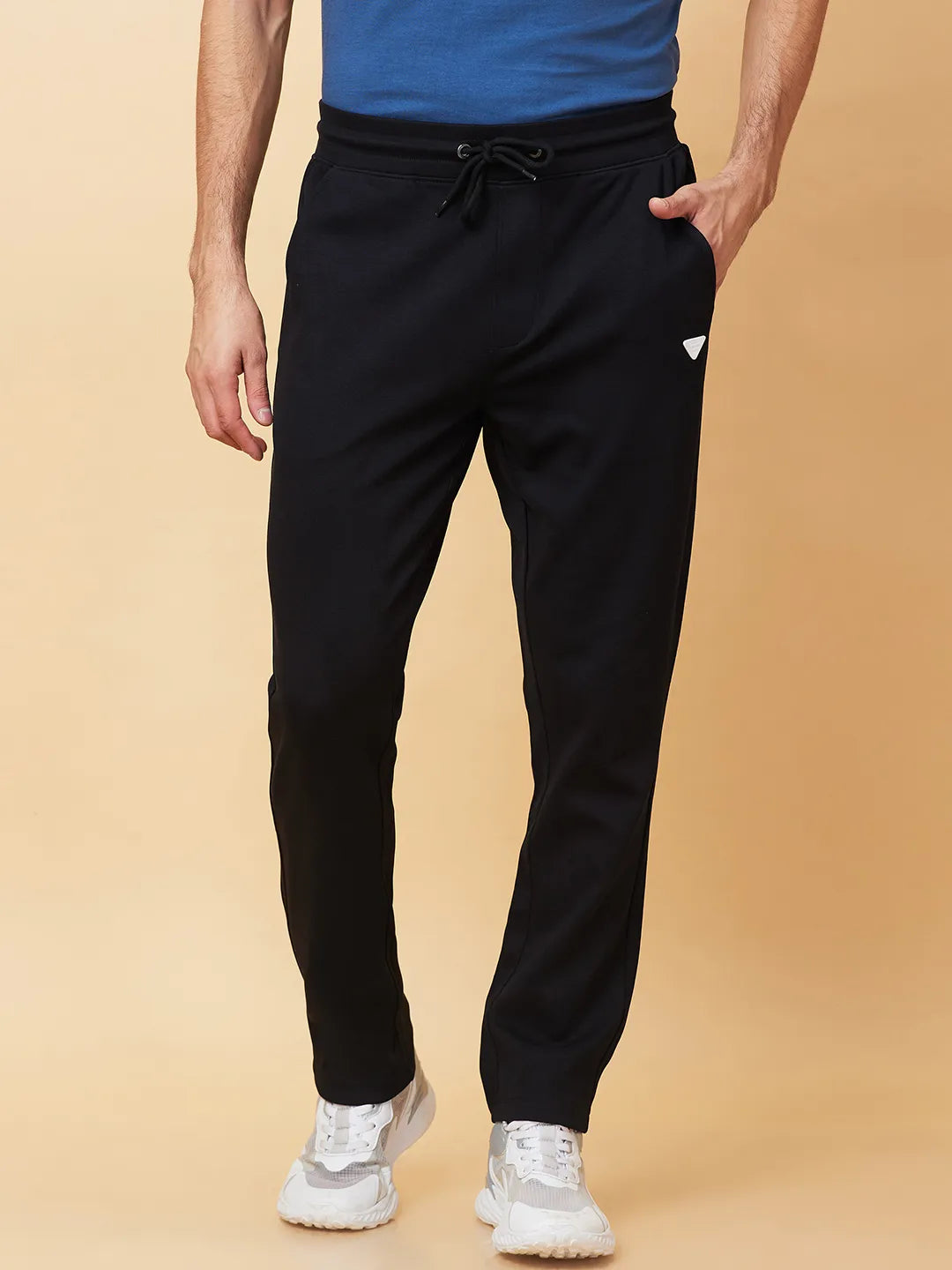 Black Regular Fit Track Pants For Men By Being Human Clothing