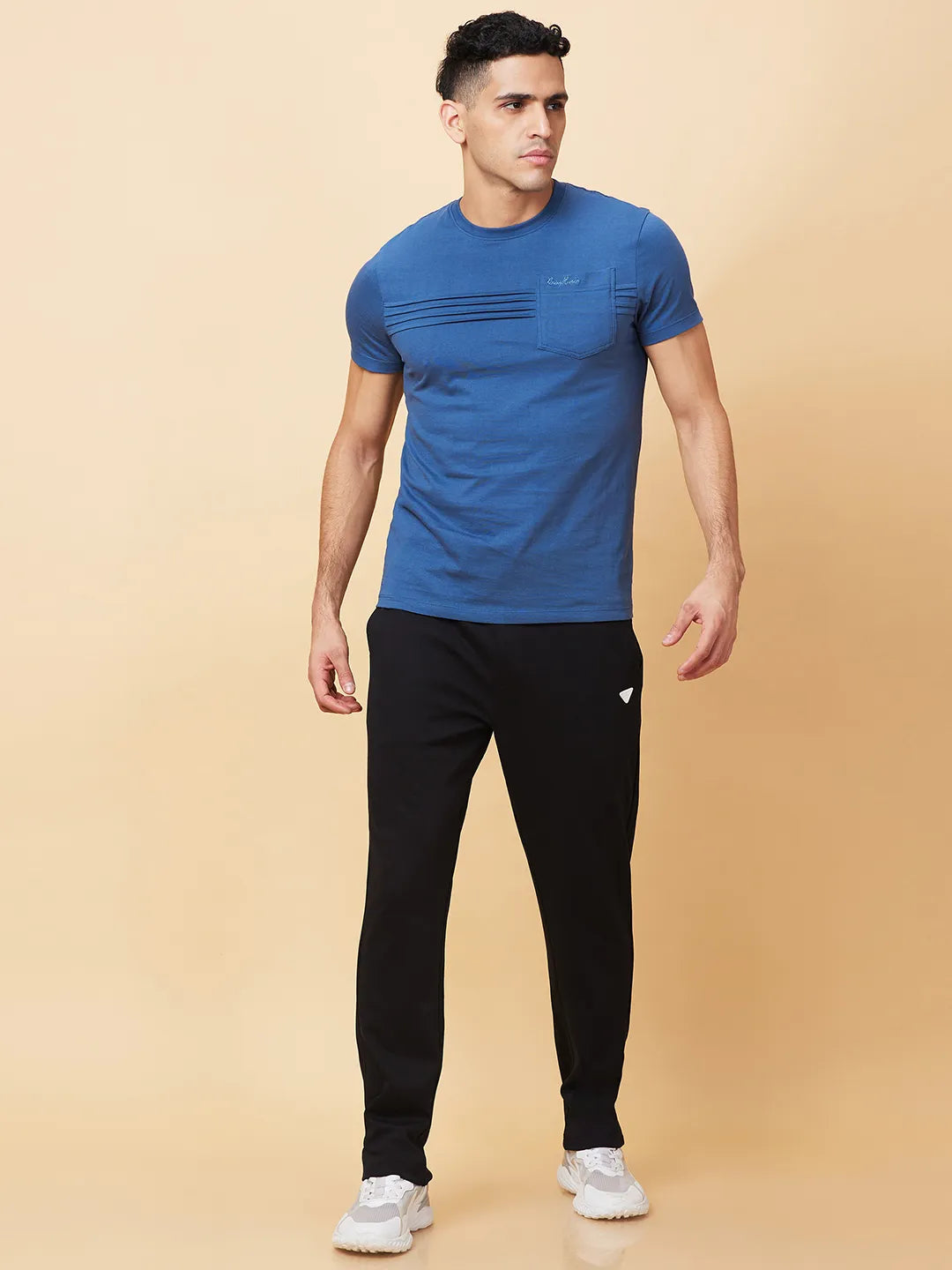 Black Regular Fit Track Pants For Men By Being Human Clothing