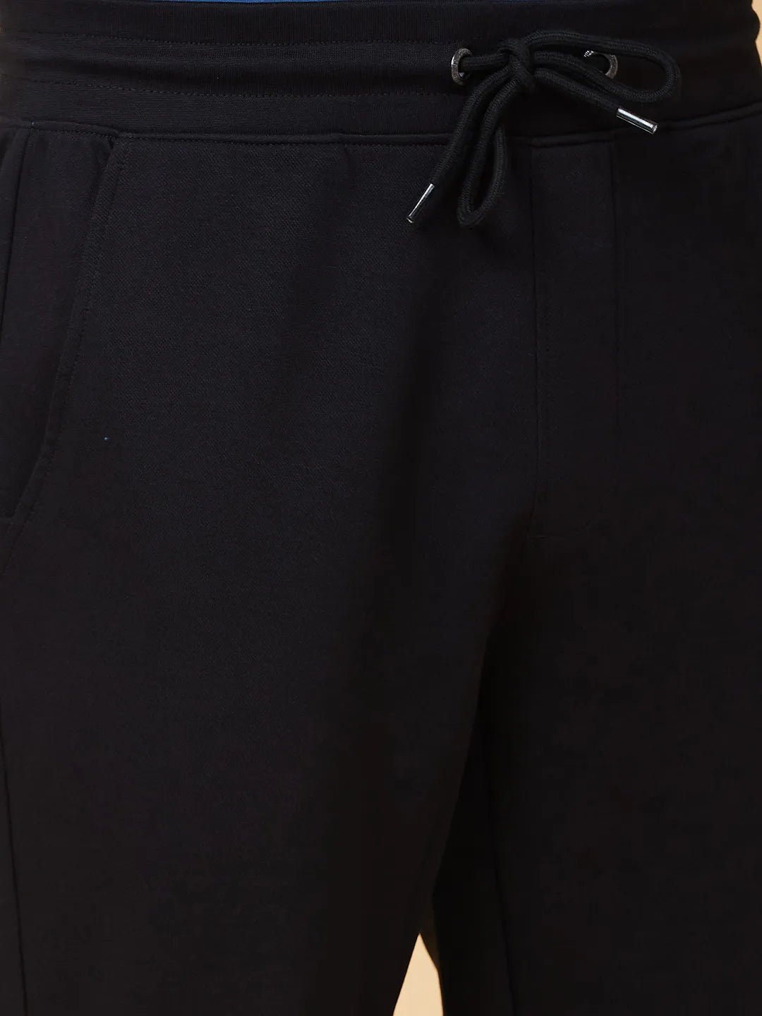 Black Regular Fit Track Pants For Men By Being Human Clothing