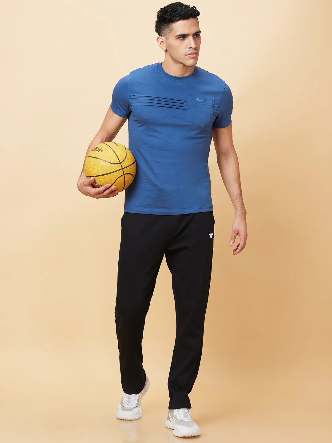 Black Regular Fit Track Pants For Men By Being Human Clothing