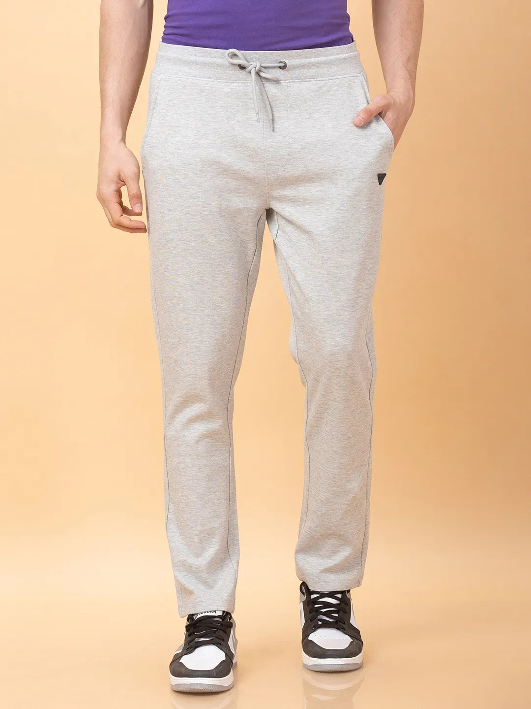 Grey Regular Fit Track Pants For Men By Being Human Clothing