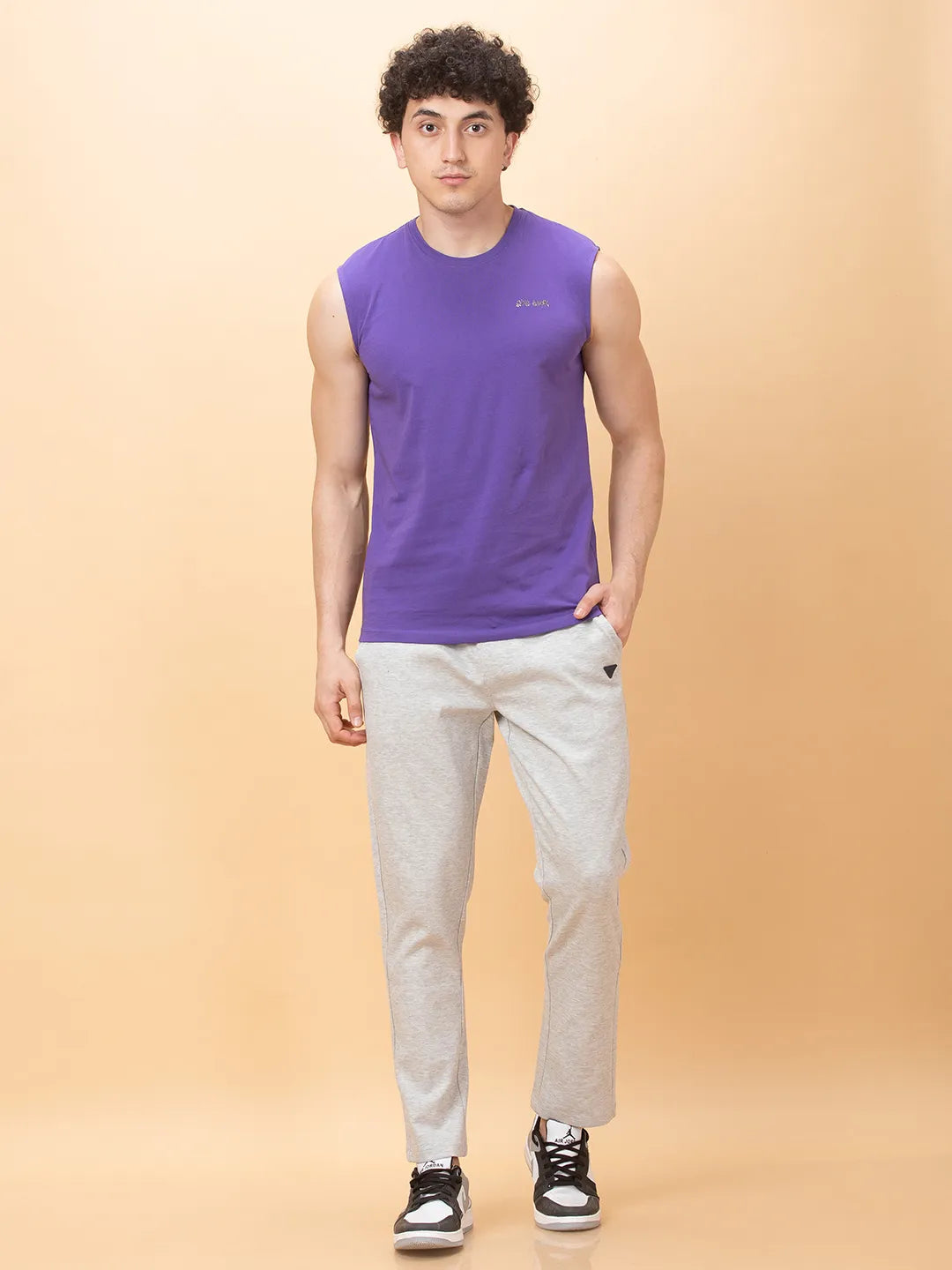 Grey Regular Fit Track Pants For Men By Being Human Clothing