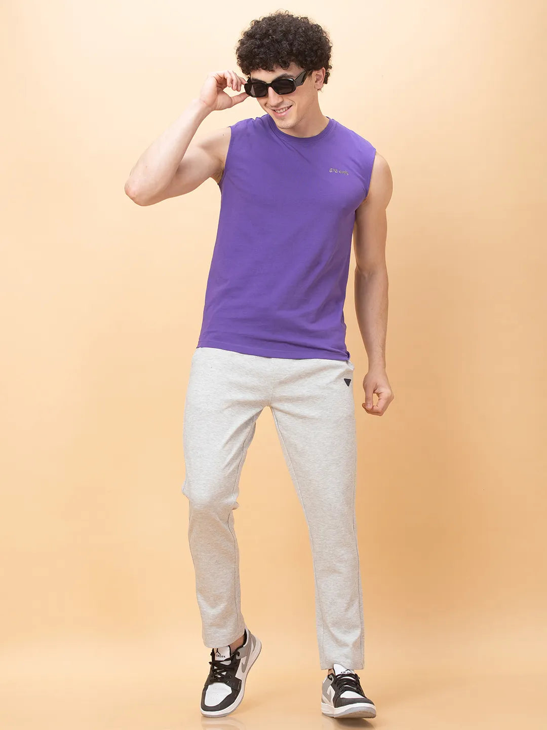 Grey Regular Fit Track Pants For Men By Being Human Clothing