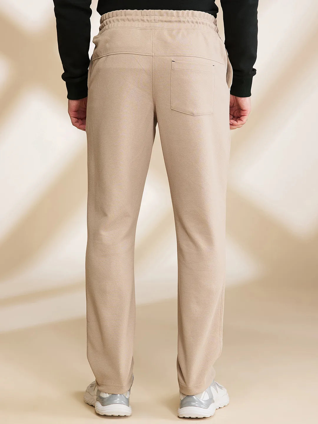Beige Regular fit Men's Track Pants by Being Human Clothing