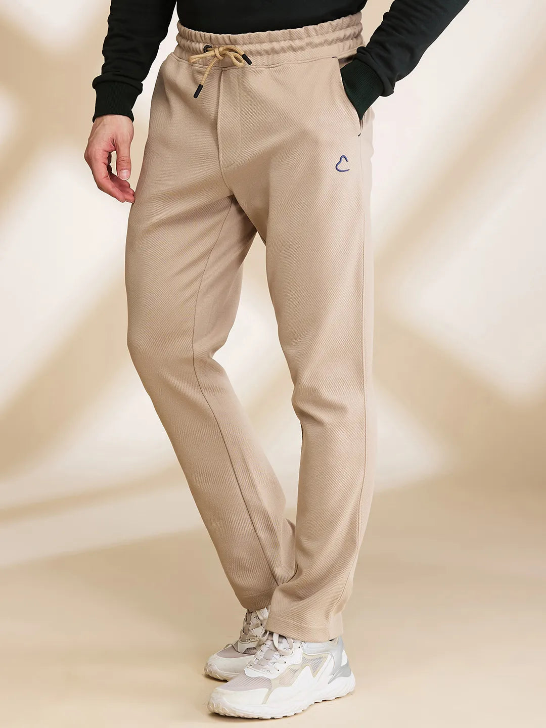 Beige Regular fit Men's Track Pants by Being Human Clothing