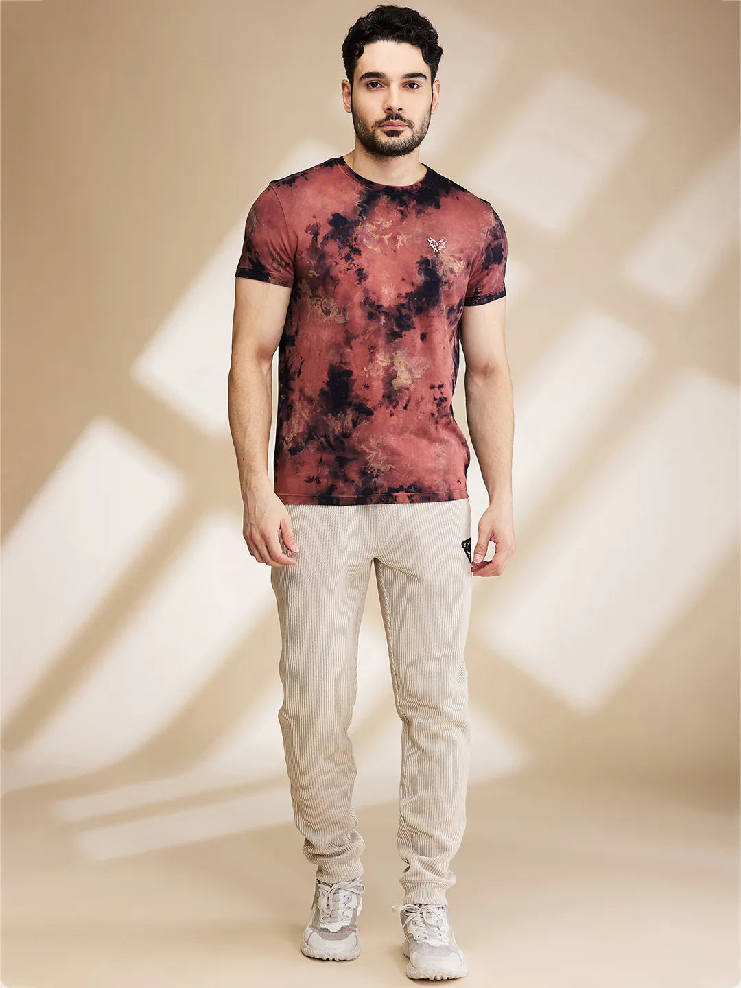 Beige Regular Fit Track Pants For Men By Being Human Clothing
