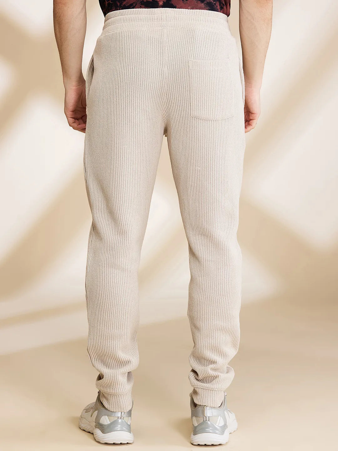 Beige Regular Fit Track Pants For Men By Being Human Clothing