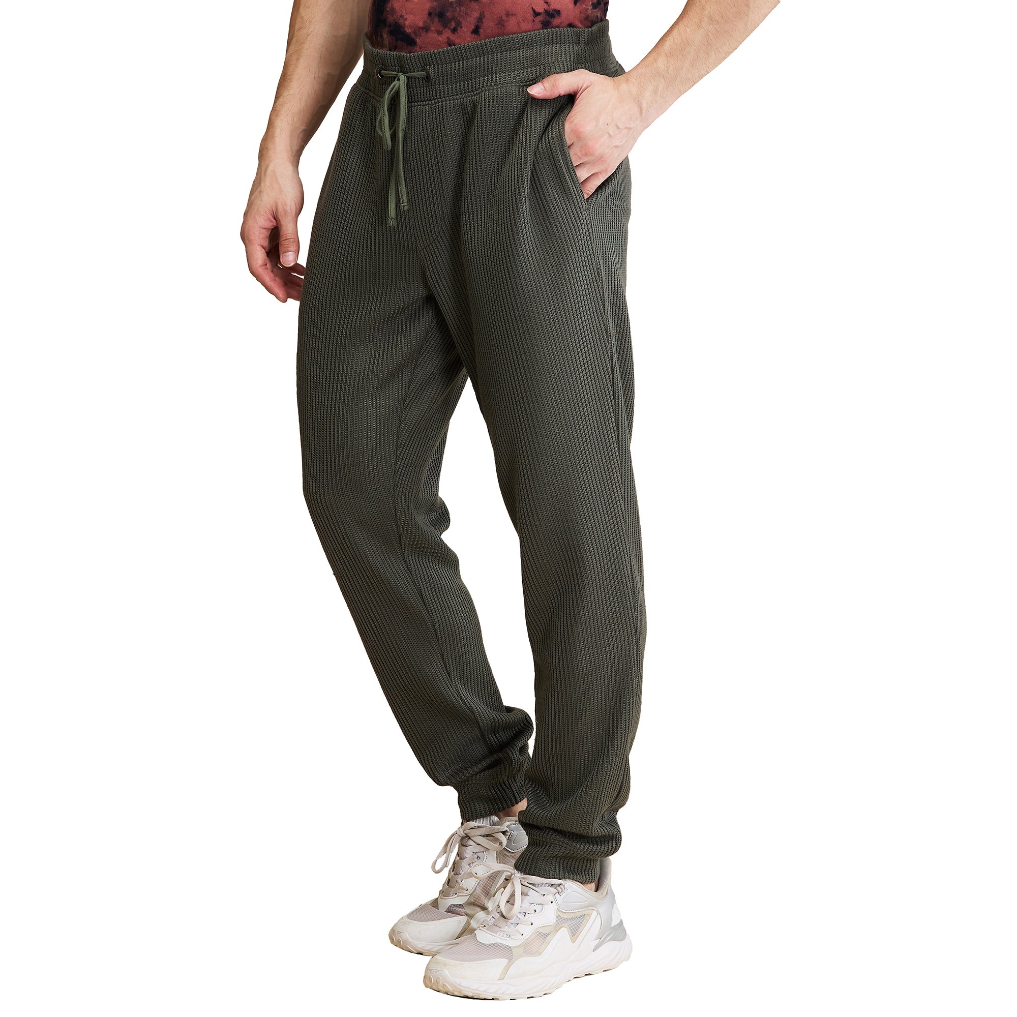 Olive Regular Fit Track Pants For Men By Being Human Clothing